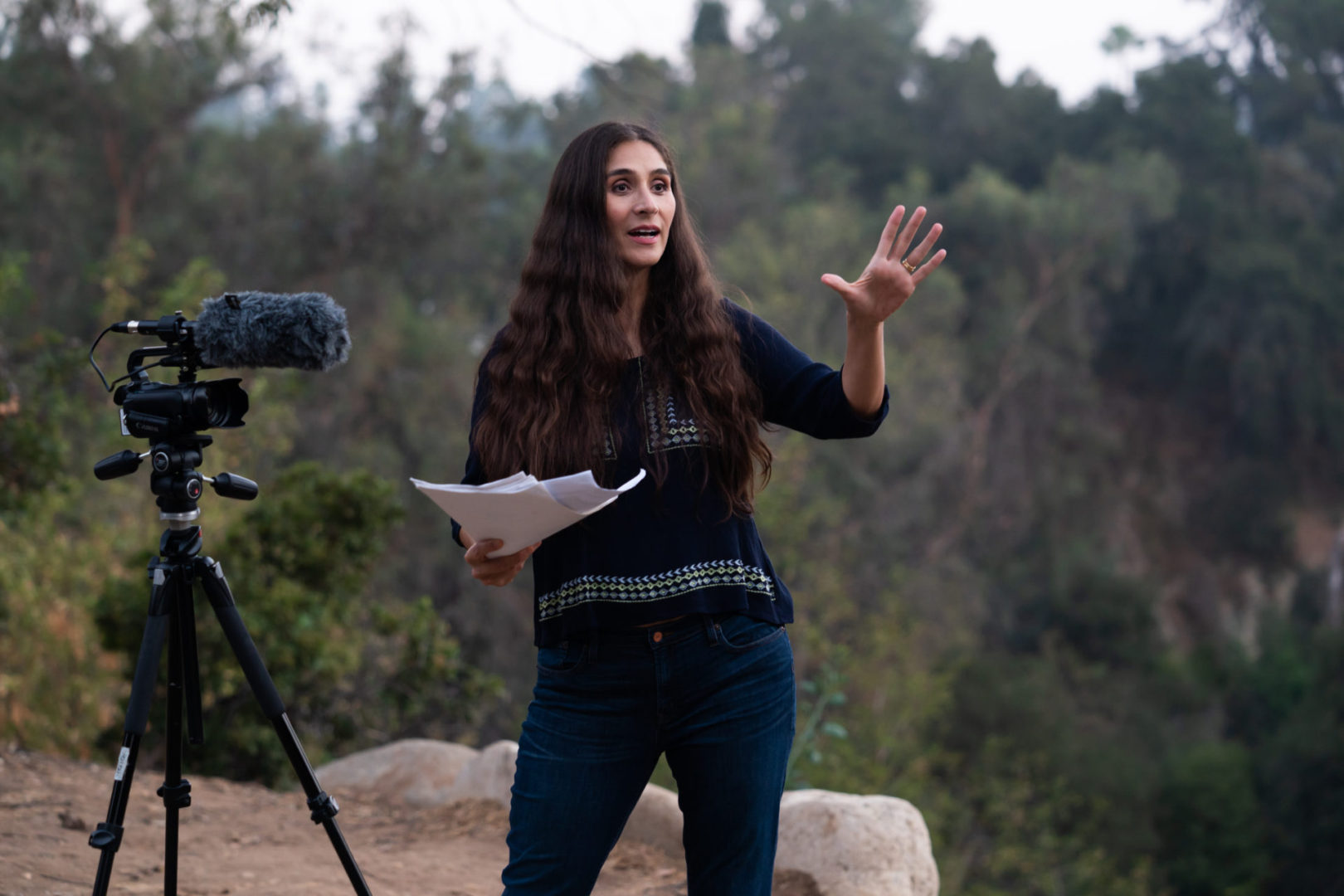 Woman directing a scene